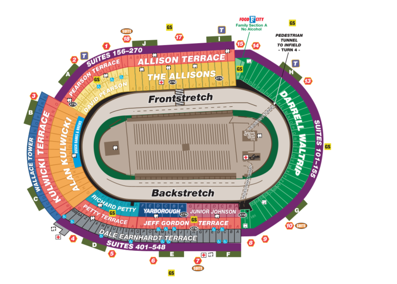 Bristol Dragway Seating Map