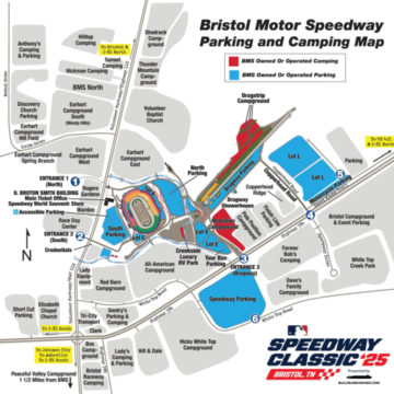 MLB Speedway Classic Parking and Camping Map