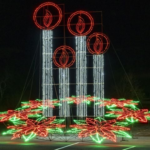 The beautiful Candelabra was one of the first displays for the original Speedway In Lights show and continues to be a traditional favorite 29 years later.