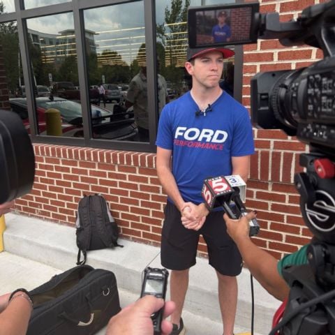 Smith was in Chattanooga as part of a media tour to preview America's Night Race weekend, Sept. 17-19 at Bristol Motor Speedway.com.