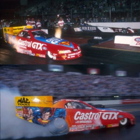 In 1999 Force drove his Superman Funny Car to the $200,000 victory over the Top Fuel Dragster driven by Bob Vandergriff Jr. at Bristol Dragway in the much-hyped Top Fuel vs. Funny Car Winston No Bull Showdown.