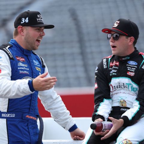Layne Riggs (left) and Chandler Smith are teammates and top challengers for the Truck championship in 2026.