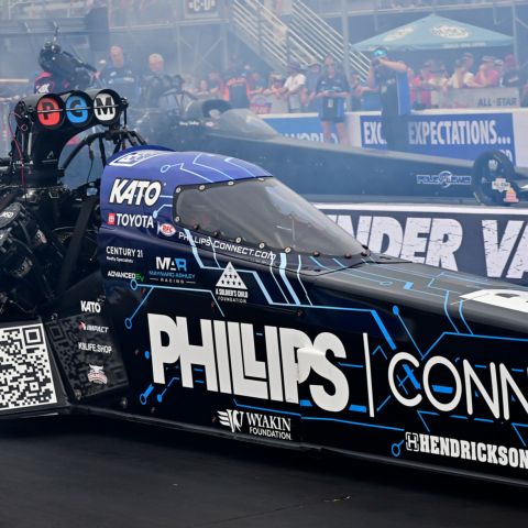 Top Fuel driver Justin Ashley swept the weekend at Bristol, winning the NHRA Thunder Valley Nationals on Sunday after claiming the delayed NHRA New England Nationals on Saturday night.