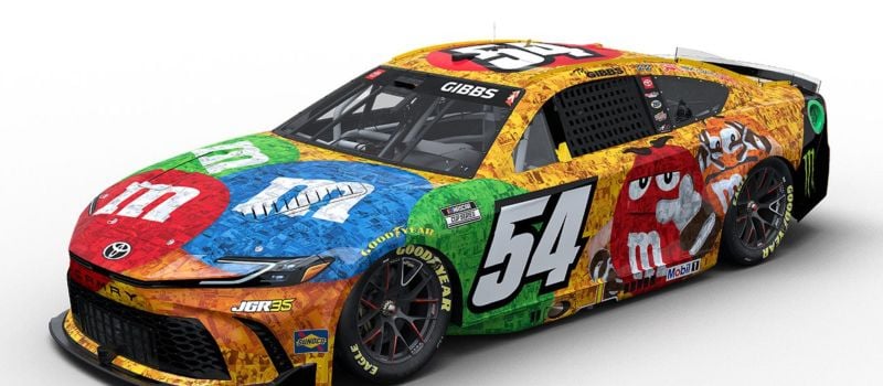 M&Ms is sponsoring Ty Gibbs at Bristol in a special scheme to honor the memory of Kyle Busch