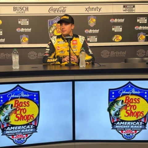 Christopher Bell met with media after the race and said the Bristol Night Race has been his favorite for a long time and he was thrilled to win it.