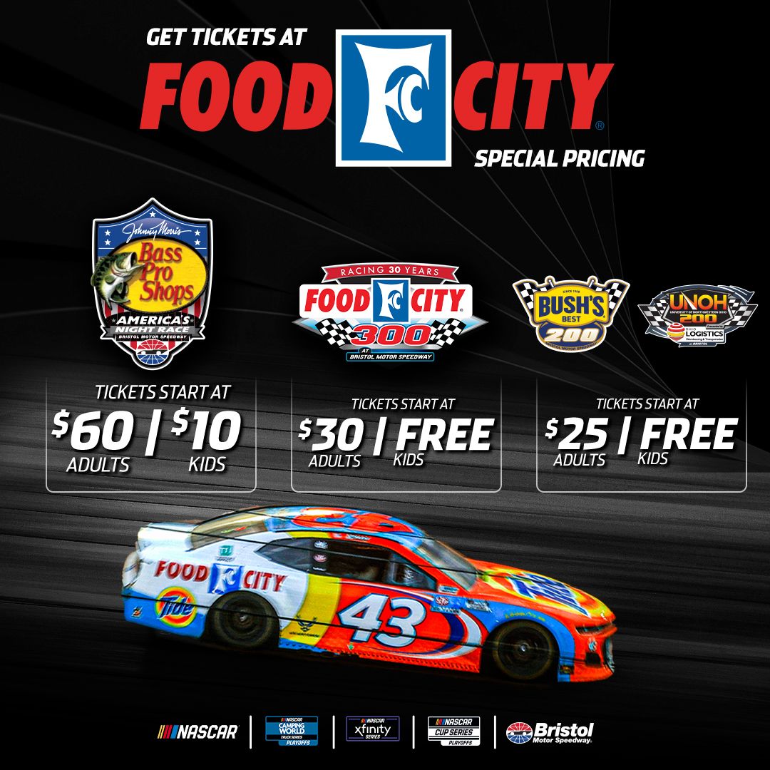 Food City stores once again offering Bass Pro Shops Night Race tickets for sale Speedway News Media Bristol Motor Speedway