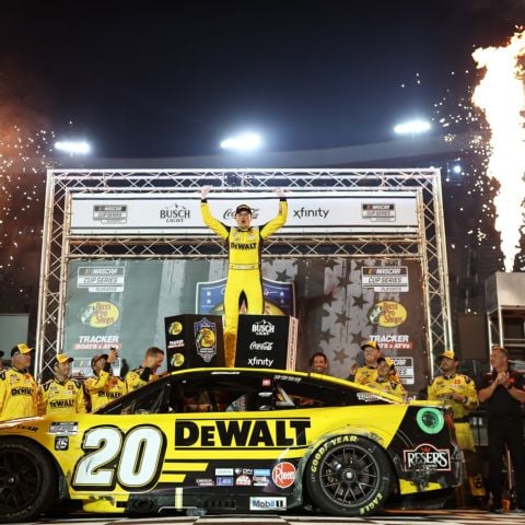 Christopher Bell won the Bass Pro Shops Night Race Saturday at Bristol Motor Speedway in a four-lap shootout with Brad Keselowski and Zane Smith.