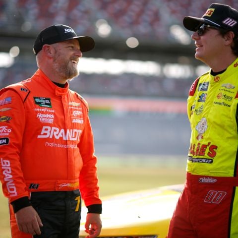 Sheldon Creed (right) leads but Justin Allgaier is chasing in the O'Reilly Auto Parts Chase to the Championship coming to Bristol this weekend in the Food City 300 on Friday night.