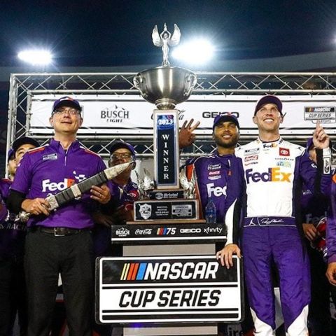 Denny Hamlin was featured winning the Bass Pro Shops Night Race Playoff race at Bristol on the new five-episode docuseries Netflix show "NASCAR: Full Speed".