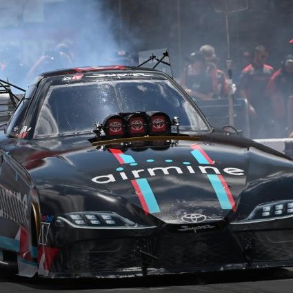 Rookie Funny Car driver Julie Nataas was one of the drivers to post an upset in Sunday's eliminations. Driving for newly crowned Legend of Thunder Valley Del Worsham, Nataas drove his Toyota to a quarterfinal finish and first round upset over veteran racer Jack Beckman. It was one of three major upsets in a wild first round of Funny Car eliminations.