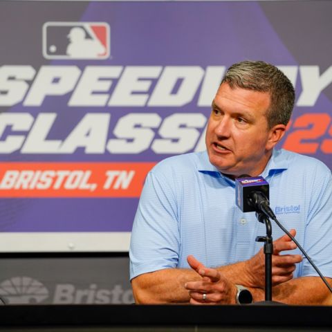 Bristol Motor Speedway president and general manager Jerry Caldwell joined MLB commissioner Manfred in Nashville for the World Congress of Sports.