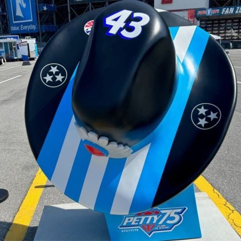 A monument dedicated to Richard Petty stands on the grounds at BMS and was established in 2024 during the Petty family's 75th anniversary celebration in the sport of NASCAR.