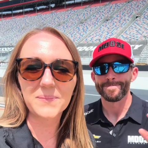 NASCAR star Ross Chastain gave tons of track lap rides in the BMS Corvette pace car, including one to local influencer Christina Cooper of Food City.