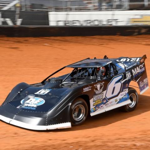 Kyle Larson competed in the Bristol Dirt Nationals last weekend, finishing second in both of the Super Late Model feature races at the controls of his No. 6 machine.