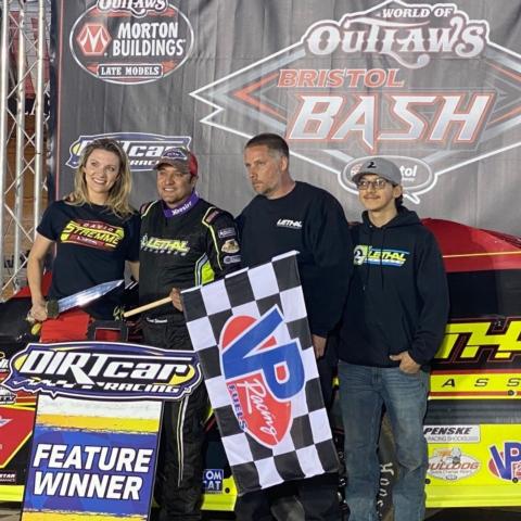 NASCAR veteran David Stremme earned the DIRTcar UMP Modified victory Friday at Bristol.