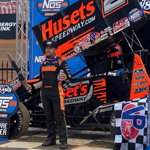 David Gravel won Sunday's World of Outlaws NOS Energy Drink Sprint Car Series feature race.