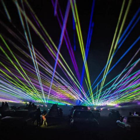 The Cabin Fever Laser Light Show features more than 30 lasers choreographed with special effects and synched to popular music set against a backdrop of dual 40-foot screens. The immersive audiovisual experience offers a dazzling display of multi-colored lasers tuned to a wide variety of music selections, from classic to modern pop, ’80s and ’90s hits, to classic rock.
