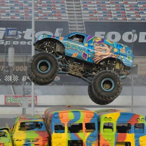Tyler Toney, aka "The Beard" drove this Monster Truck during Chaos at The Colosseum Friday at BMS.