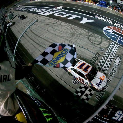 All hail the No. 11 at Bristol Motor Speedway, the winningest number in 121 races held during the past 60 years in the NASCAR Cup Series at the iconic half-mile oval. Denny Hamlin is responsible for adding two of those wins to the list, including the 2019 Bass Pro Shops NRA Night Race. 