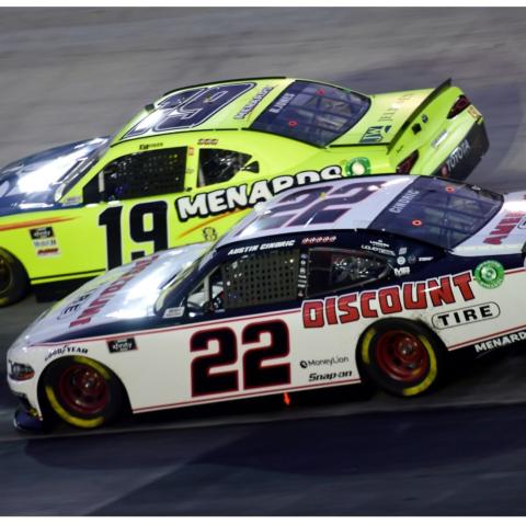 Defending Xfinity Series champ Austin Cindric (22) would love to grab a win at Bristol Motor Speedway in Friday night's Food City 300.