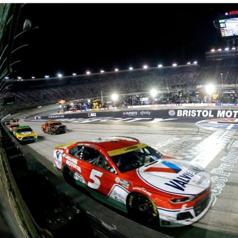 Kyle Larson takes the checkered flag Saturday to win the Bass Pro Shops NRA Night Race. The race had a record approval rating of 95.7 percent on journalist Jeff Gluck's popular fan poll that asks "Was it a Good Race?"