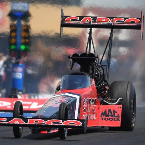 Steve Torrence leads the Top Fuel category into Bristol Dragway.