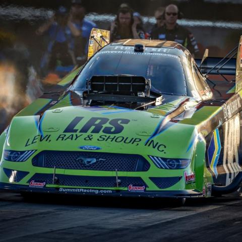Tim Wilkerson set the pace in Funny Car Friday at Bristol Dragway.