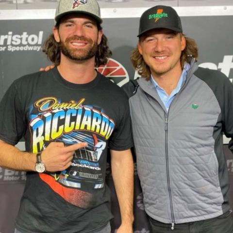 NASCAR Cup Series driver Corey LaJoie met Morgan Wallen backstage Saturday prior to his performance at the Country Thunder Bristol concert.