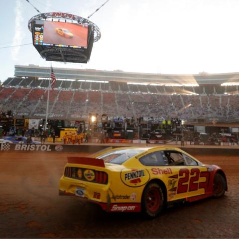 Joey Logano won the historic Food City Dirt Race last season in his No. 22 Team Penske machine.