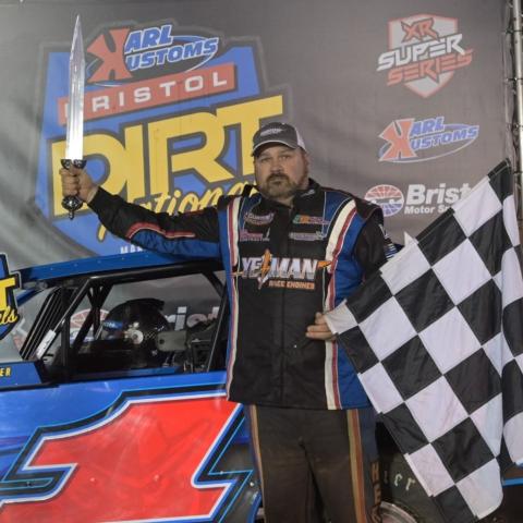 T.J. Herndon of Atwood, Tenn., scored the 30-lap Street Stock feature Friday night at Bristol Motor Speedway, his fourth win of the week at the Karl Kustoms Bristol Dirt Nationals. 
