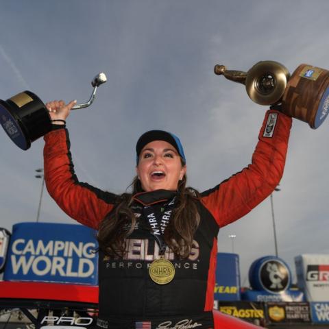 Erica Enders has won four races this season and will be one of the favorites to win this weekend at Bristol Dragway.