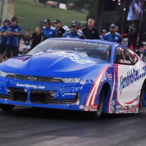 Greg Anderson got off to a strong start to his NHRA Thunder Valley Nationals weekend by taking the provisional No. 1 in Pro Stock Friday at Bristol Dragway.  