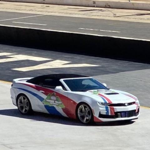 Robert Hight, who led Funny Car qualifying Friday night at Bristol Dragway, drove the BMS Chevy Camaro Pace Car around the iconic all-concrete short track Saturday morning. 