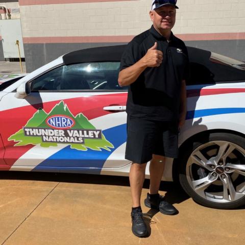 Robert Hight said he had a blast turning some hot laps around the World's Fastest Half-Mile in the BMS Pace Car Saturday before he jumped back into his 12,000 horsepower Chevy Camaro Funny Car for Saturday afternoon's two qualifying sessions.