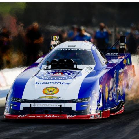 Robert Hight earned the No. 1 qualifying position in Funny Car at the NHRA Thunder Valley Nationals based off his Friday run of 3.971 at 315.19. 