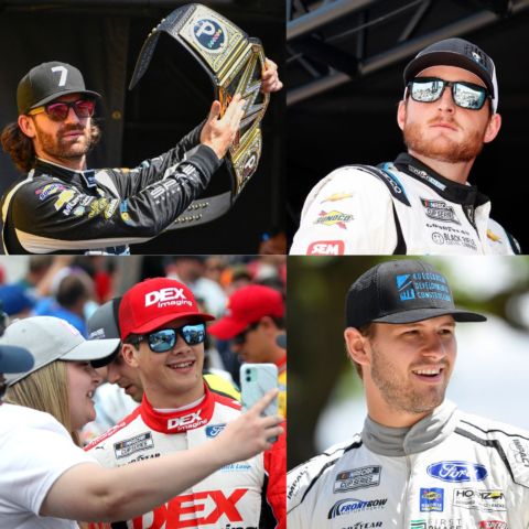 With so many first-time winners in the NASCAR Cup Series this season, who will be the next to claim a trophy? Several notable drivers are at the top of that list entering the Bass Pro Shops Night Race at Bristol Motor Speedway, including from top left clockwise: Corey LaJoie, Ty Dillon, Todd Gilliland and Harrison Burton.