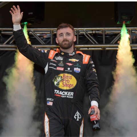 Austin Dillon enters The Last Great Colosseum during the track's famed driver intros. He is one of 16 Cup Series drivers who will be racing in the Playoffs at the Bass Pro Shops Night Race on Saturday, Sept. 17. 