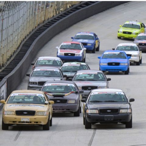 The Bristol 1000 featured modified Crown Vic sedans battling it out on Bristol's high banks for 100 laps.