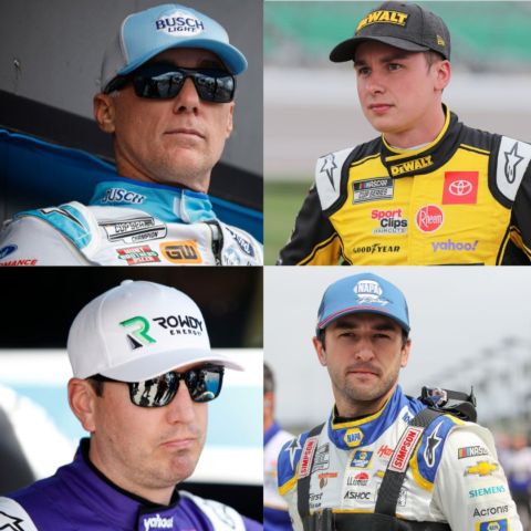 FOUR BRISTOL STORYLINES: (from top left, clockwise) Kevin Harvick enters the Bass Pro Shops Night Race needing a victory to advance in the NASCAR Cup Series Playoffs; Christopher Bell is the only driver on Saturday racing worry-free as he has secured his spot in the Round of 12 Playoffs; Chase Elliott is a fan-favorite at Bristol and won the 2020 All-Star race at Thunder Valley; and Kyle Busch, the winningest active Cup Series driver with 9 Bristol wins, is also below the cutline entering the race and needs a good finish. It will be his last race at Bristol with Joe Gibbs Racing as he has signed a contract with Richard Childress Racing for 2023.  