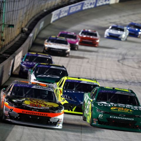 Noah Gragson held off a determined charge from Brandon Jones to win the Food City 300 at Bristol Motor Speedway Friday night in the Xfinity Series regular season finale.