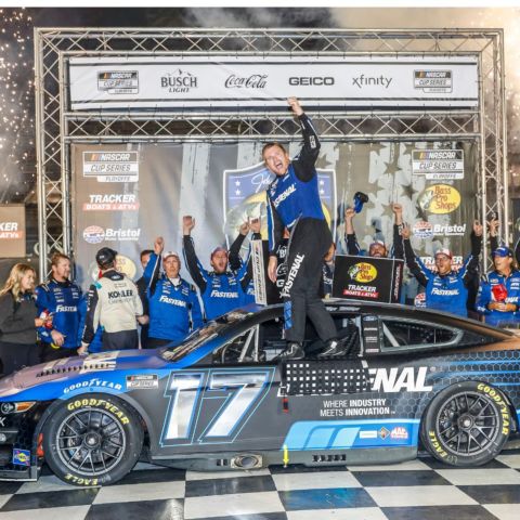 Chris Buescher raced to the victory in the Bass Pro Shops Night Race Saturday at Bristol Motor Speedway, becoming the 19th different winner in the 2022 NASCAR Cup Series season.