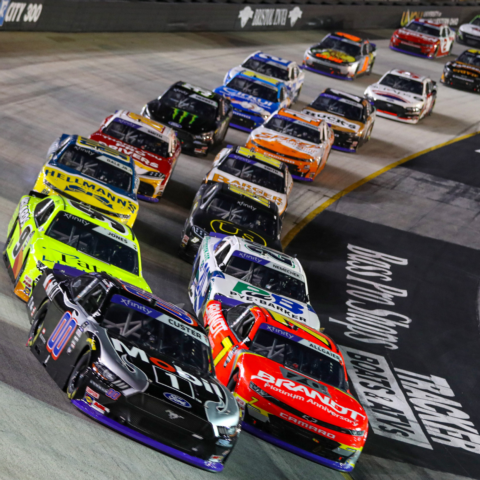 Justin Allgaier (7) is a two-time Bristol Motor Speedway winner in the O'Reilly Auto Parts Series and will be going for number three Saturday under the lights in the Suburban Propane 300.