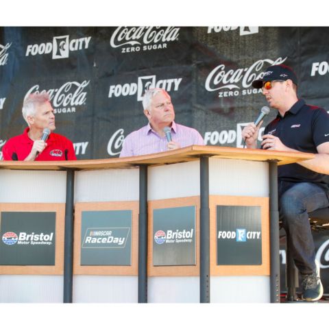 Kenny Wallace and John Roberts had a ton of the biggest stars in the sport on the stage today during the Race Day Revival at Bristol Motor Speedway, including Kyle Busch.