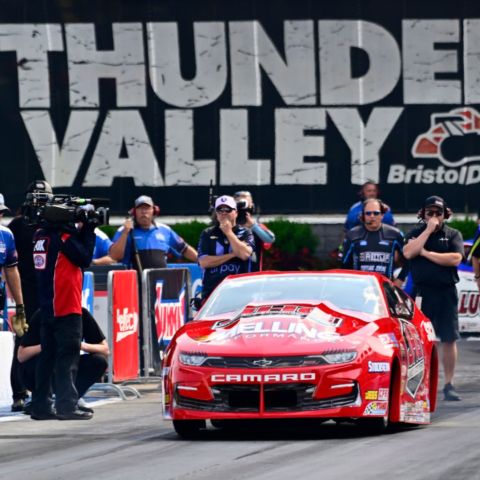 Erica Enders ended a early season slump by racing to the qualifying lead Friday at the NHRA Thunder Valley Nationals.