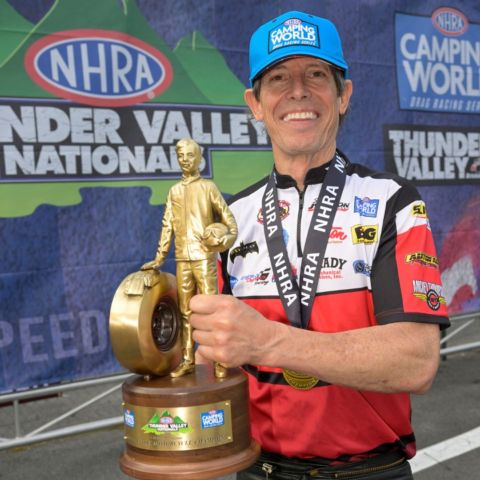 Steve Johnson claimed his first Bristol Dragway victory in Pro Stock Motorcycle Sunday at the NHRA Thunder Valley Nationals.