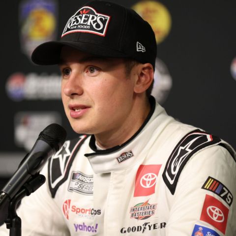 Christopher Bell met with the media in the BMS Media Center after winning the pole for Saturday's Bass Pro Shops Night Race, which now starts at 6:30 p.m.