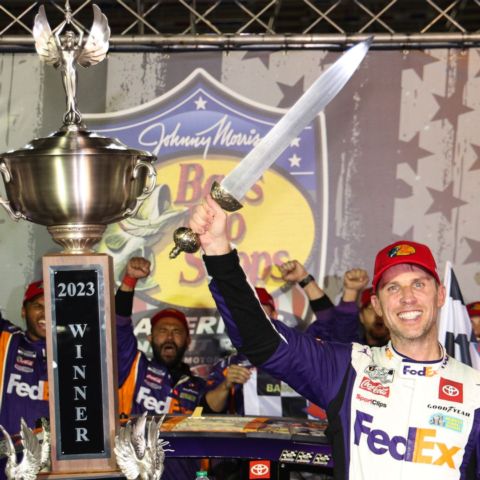 Denny Hamlin earned his 51st career NASCAR Cup Series victory on Saturday by winning America's Night Race at Bristol Motor Speedway, one of NASCAR's Crown Jewel events. It is the ninth Crown Jewel victory for Hamlin in his career.