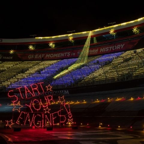 An average of 42,000 vehicles drive through the Pinnacle Speedway In Lights each year, and as a bonus the cars get to travel on the iconic Bristol Motor Speedway and historic Bristol Dragway as part of the 5.35-mile route.