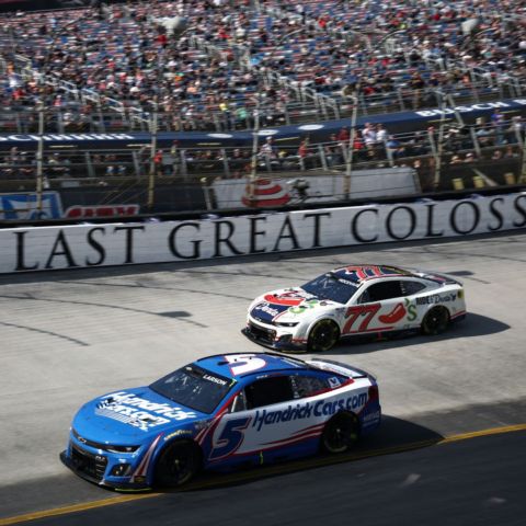 Larson (5) led 411 laps of the Food City 500 in taking the victory Sunday at Bristol. Larson has led 873 laps in dominating the past two Bristol Cup Series races.