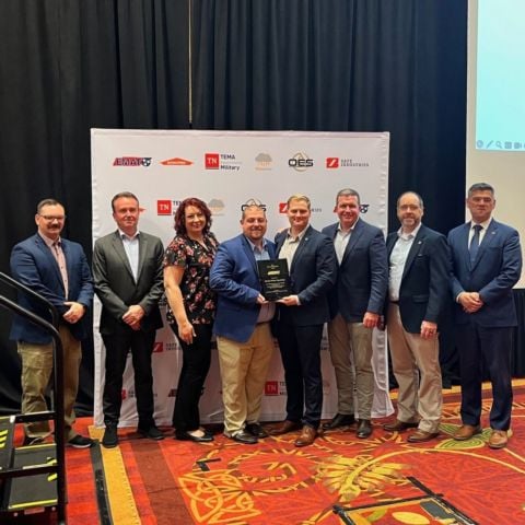 Bristol Motor Speedway was honored during the EMAT Industry Awards in Murfreesboro, Tenn. Wednesday afternoon for the track's operation of the Northeast Tennessee Disaster Relief Center in the fall of 2024 after Hurricane Helene swept through the region.